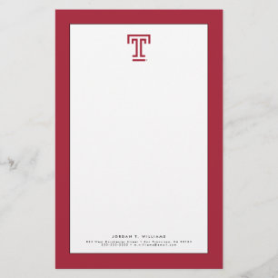 Temple University Temple T Stationery