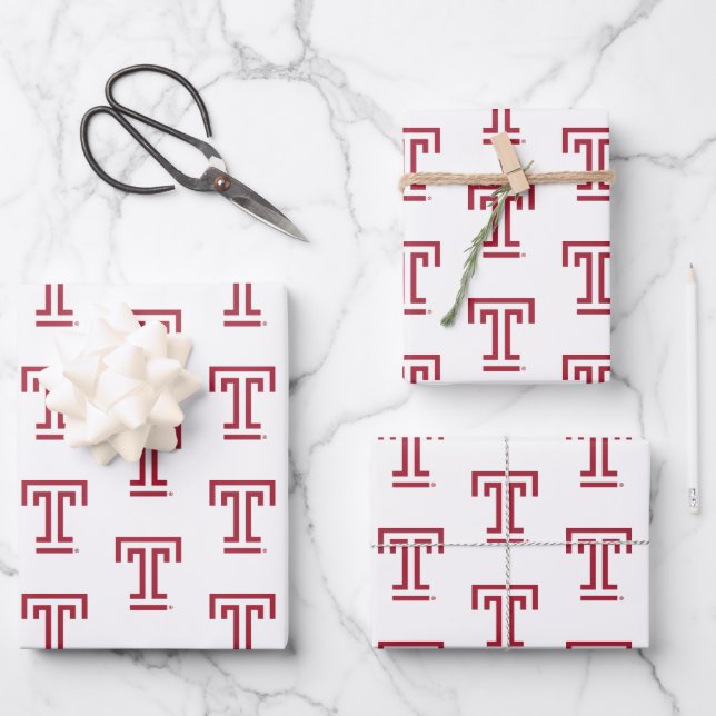 Temple University | Temple T Wrapping Paper Sheets (Front)