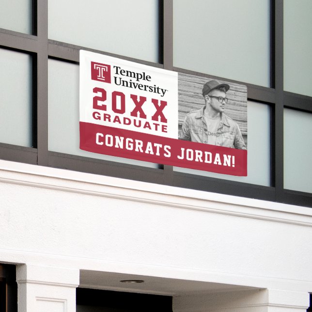 Temple University | Temple University Wordmark Banner (Outside Building)