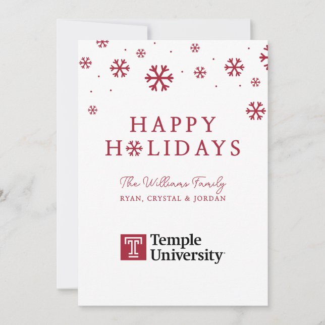 Temple University | Temple University Wordmark Holiday Card (Front)