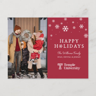 Temple University Temple University Wordmark Holiday Postcard