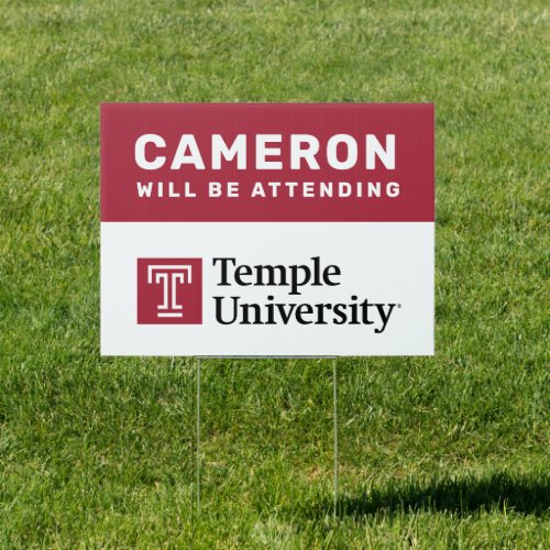 Temple University  Temple University Wordmark Sign