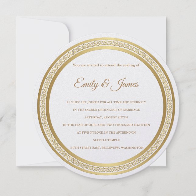 Temple Wedding Invitation-Eternal Circle Invitation (Front)