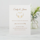 Temple Wedding Invitation-Fancy Gold Heart Invitat Invitation | Zazzle