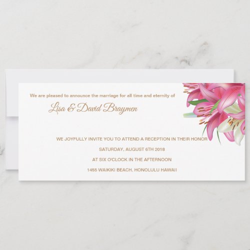 Temple Wedding Invitation Reception Card