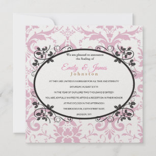 Temple Wedding Reception Invite Pink Coronation