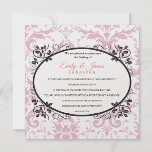 Temple Wedding Reception Invite Pink Coronation