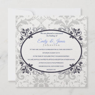 Temple Wedding Reception Invite Silver Coronation