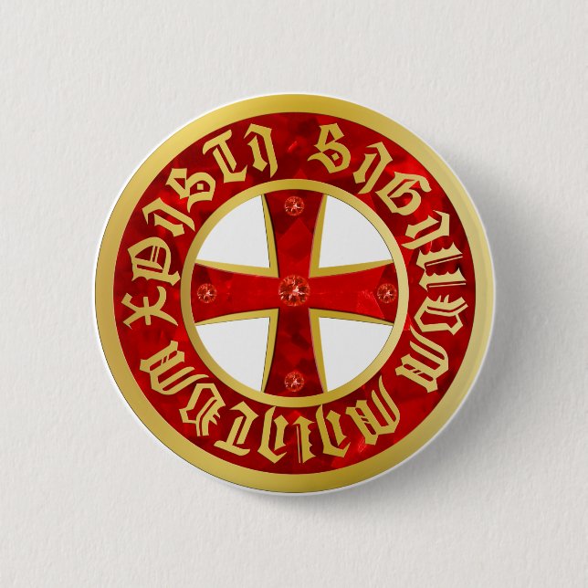 Templer Kreuz / Knights Cross / Crusaders Cross Pinback Button (Front)