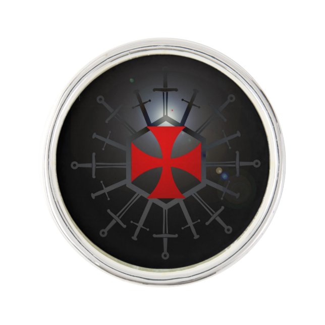 Templerkreuz in Schwertkreis Lapel Pin (Front)