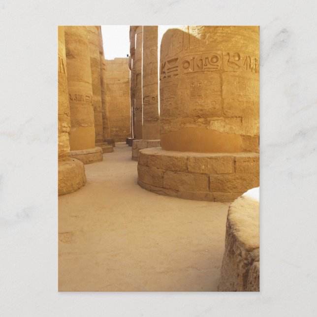 Temples of Karnak; Temple of Amon-Ra, hieroglyphic Postcard (Front)