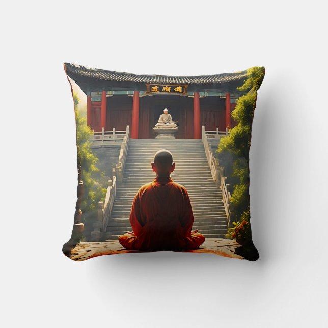 Temple's Quietude Throw Pillow (Front)