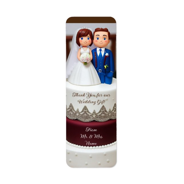 Templet Thank you wedding gift Label (Front)