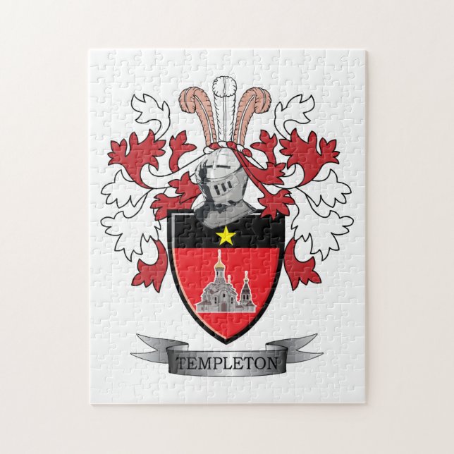 Templeton Family Crest Coat of Arms Jigsaw Puzzle (Vertical)