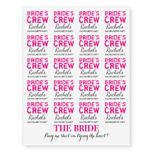 Temporary brides crew bachelorette party tattoos