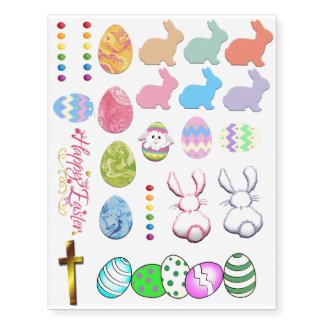 Temporary Easter Tattoos Sheet