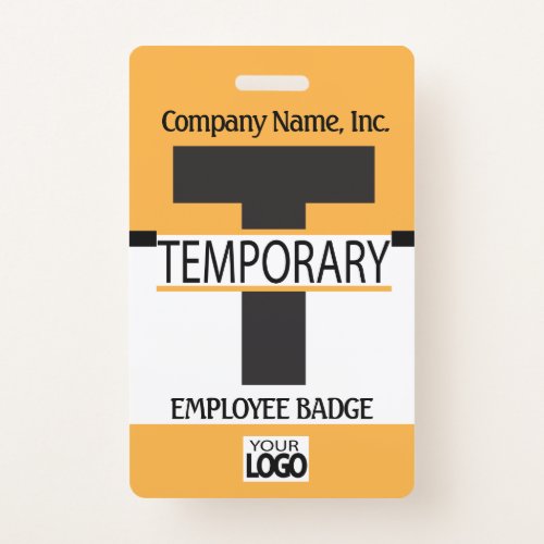 Temporary Employee Badge with your Logo _ Gold
