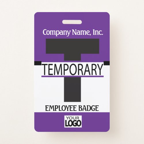 Temporary Employee Badge with your Logo _ Purple