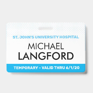Temporary Employee Name Badge Custom Text Color