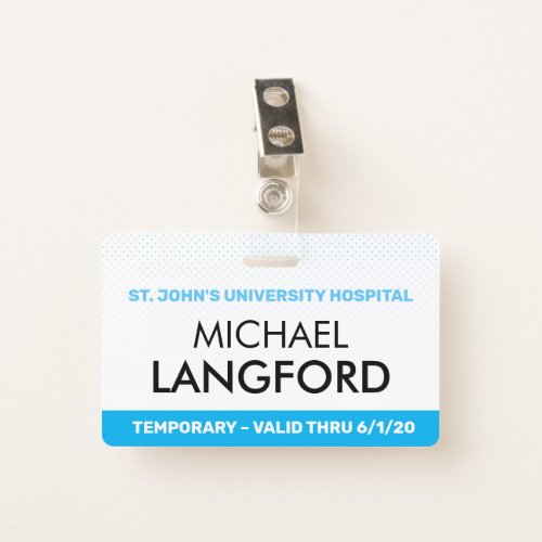 Temporary Employee Name Badge  Custom Text Color