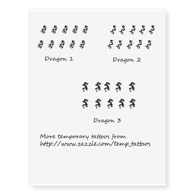 Temporary finger tattoos - Chinese dragons (Front)