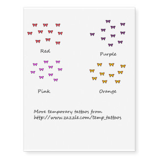 Temporary finger tattoos - Colored butterflies