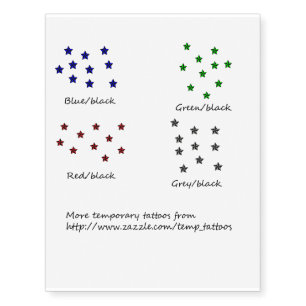 Temporary finger tattoos - Colored stars designs