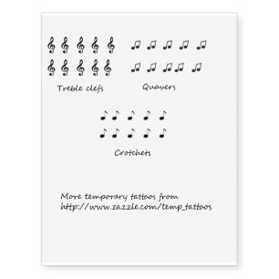 Temporary finger tattoos - Music Notes