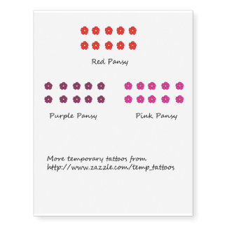 Temporary finger tattoos - Pansies