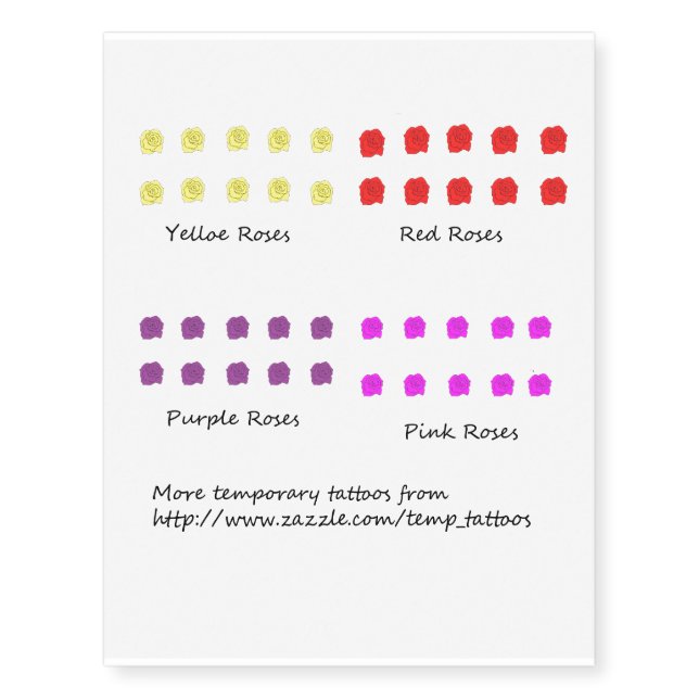 Temporary finger tattoos - Roses (Front)