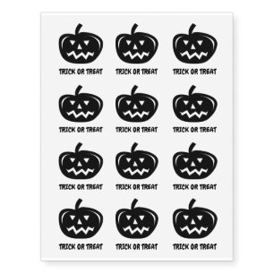 Temporary Halloween party pumpkin head tattoos