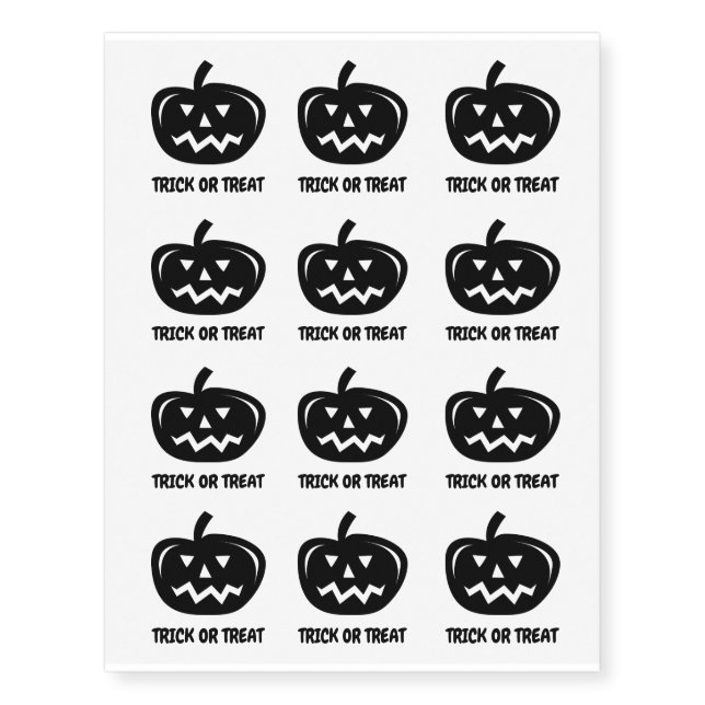 Temporary Halloween party pumpkin head tattoos (Front)