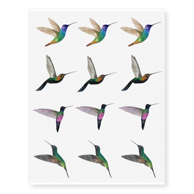 Temporary Hummingbirds Tattoos (Front)