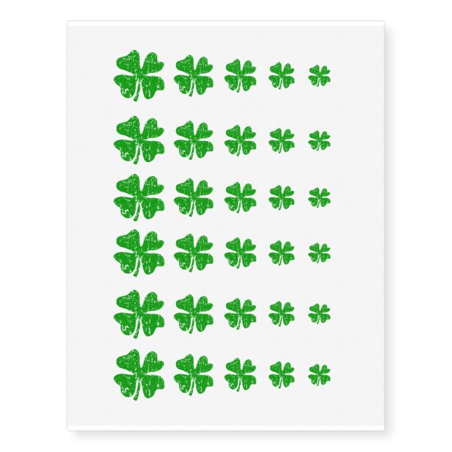 Temporary lucky clover St Patrick's Day tattoos (Front)