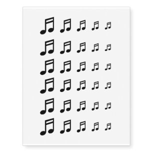 Temporary music note tattoos in different sizes