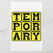 Temporary, Short-Term (Front)