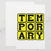 Temporary, Short-Term (Front/Back)