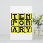 Temporary, Short-Term (Standing Front)