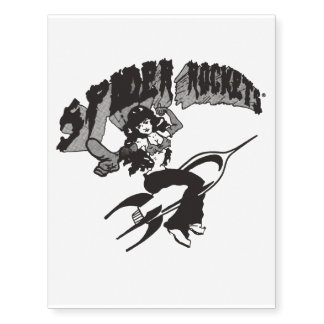 temporary tattoo "girl on rocket"