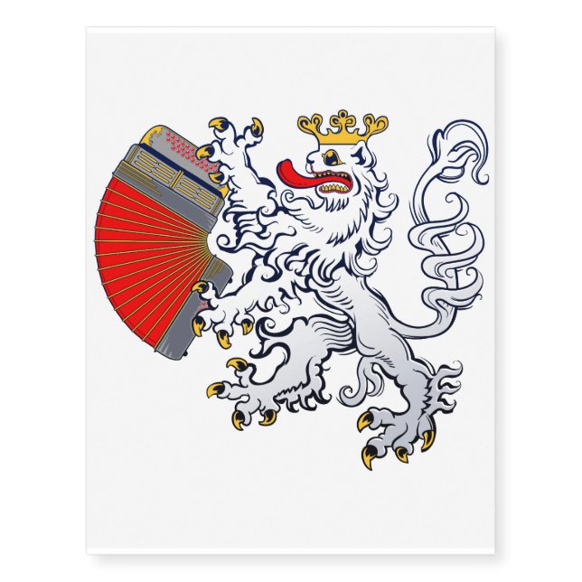 Temporary Tattoo of the Bohemian Lion (Front)
