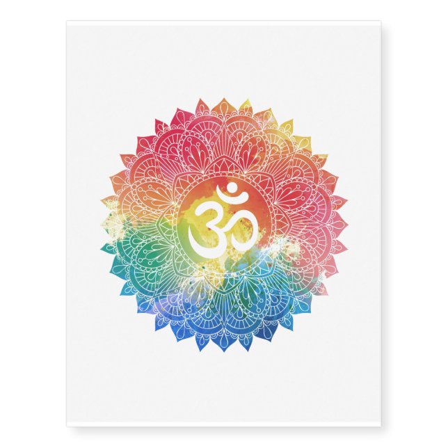 TEMPORARY TATTOO : RAINBOW MANDALA (Front)