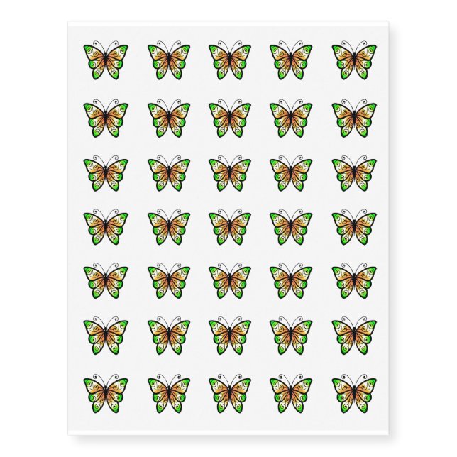 Temporary Tattoo Sheet-Butterflies (Front)