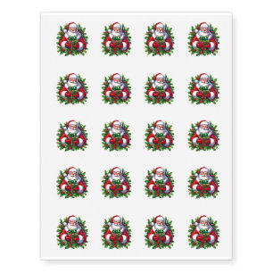 Temporary Tattoo Sheet-Christmas Santa