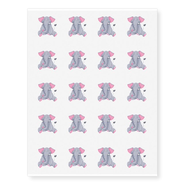 Temporary Tattoo Sheet-Elephant (Front)