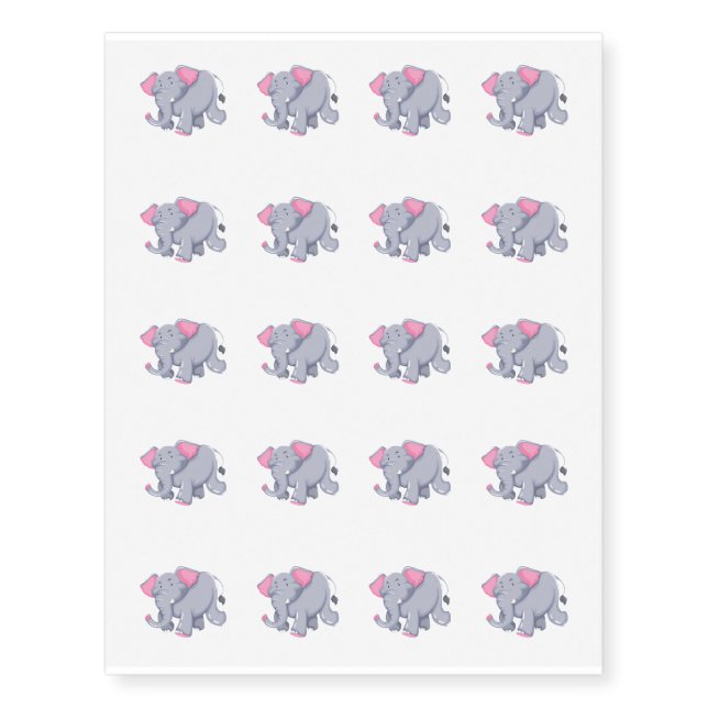 Temporary Tattoo Sheet-Elephant (Front)