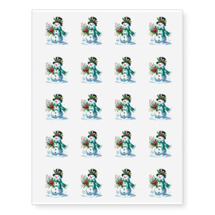 Temporary Tattoo Sheet-Frosty Snowman