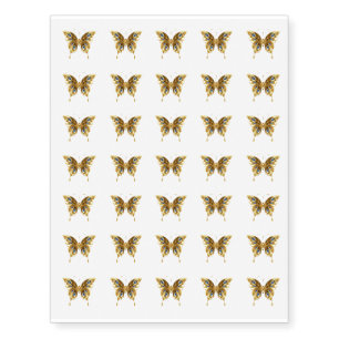 Temporary Tattoo Sheet-Gold Butterflies