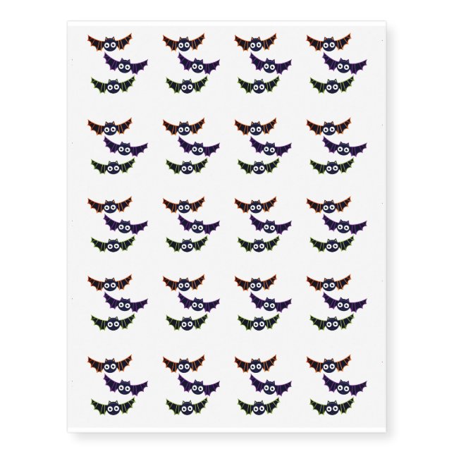Temporary Tattoo Sheet-Halloween Bats (Front)