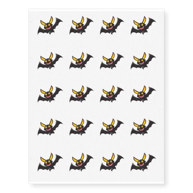 Temporary Tattoo Sheet-Halloween Bats (Front)