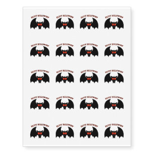 Temporary Tattoo Sheet-Halloween Bats